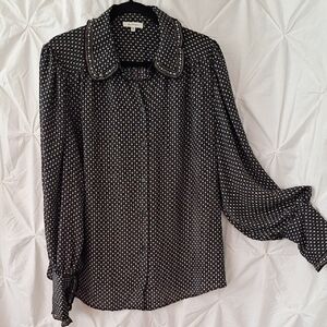 Max Studio Monochrome Geometric Blouse